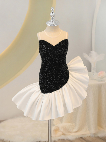 Παιδικό φόρεμα πριγκίπισσα με ουρά γοργόνας για το καλοκαίρι 2025 — πολυεστέρα ύφασμα με επένδυση από βαμβάκι, για κορίτσια 3–8 ετών, στυλ πριγκίπισσας