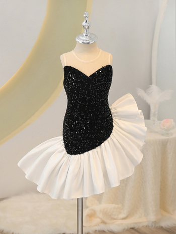 Παιδικό φόρεμα πριγκίπισσα με ουρά γοργόνας για το καλοκαίρι 2025 — πολυεστέρα ύφασμα με επένδυση από βαμβάκι, για κορίτσια 3–8 ετών, στυλ πριγκίπισσας