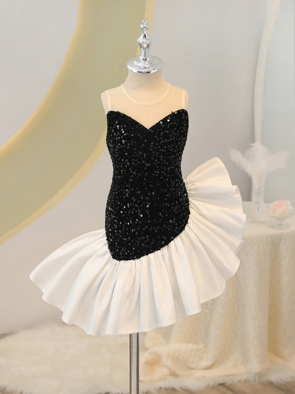 Gyerekeknek szóló hercegnő ruha sellőfarokkal, nyár 2025 — poliészter anyag, belső pamut bélés, lányoknak 3–8 évesek, hercegnő stílus