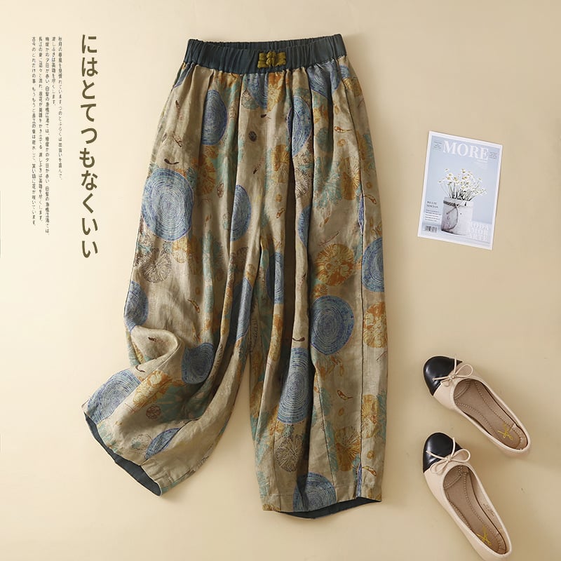 Levia ženske casual hlače cropped wide-leg, opuštena struka, tanka mješavina poliester-pamuk (50–70% poliester / 30–50% pamuk), proljeće 2025, japansko-korejski leisure stil
