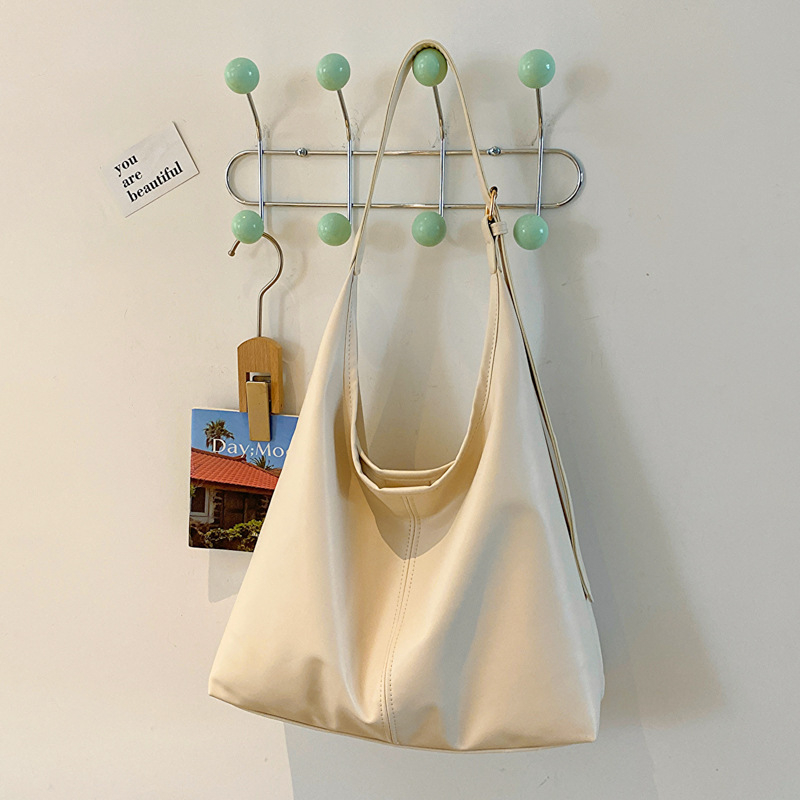 Női vállon átvetett táska városi egyszerű stílusban, PU bőr, vödörtáska forma, mágneses zár, telefontartó zseb.