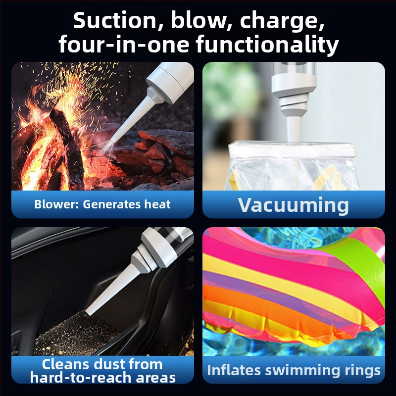 Ръчен автомобилен вакуум, безжичен, презареждащ се, 7.4V, 80W, всмукване 9000Pa