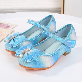 Pantofi de prințesă pentru fete, din PU, cu Velcro - partea superioară PU, branț PU, talpă din tendon de vită, Primăvara 2025