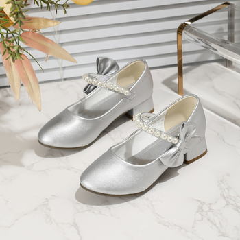 Lányoknak szóló bőrcipő, tehénbőr, Velcro-zár, hercegnő stílus, alacsony felső rész, nyárra