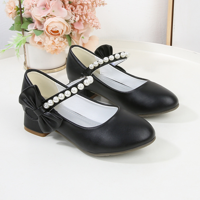 Lányoknak szóló bőrcipő, tehénbőr, Velcro-zár, hercegnő stílus, alacsony felső rész, nyárra