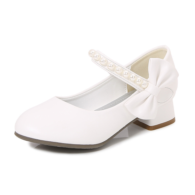 Lányoknak szóló bőrcipő, tehénbőr, Velcro-zár, hercegnő stílus, alacsony felső rész, nyárra