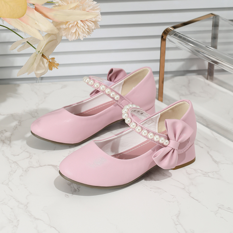 Lányoknak szóló bőrcipő, tehénbőr, Velcro-zár, hercegnő stílus, alacsony felső rész, nyárra