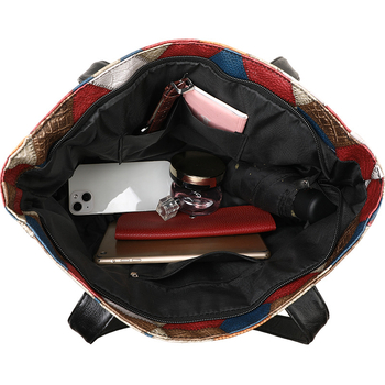 Ice Charm PU чанта за рамо tote, подплата полиестер, цип за отваряне, хоризонтален квадратен дизайн, вътрешен джоб с цип и джоб за ID