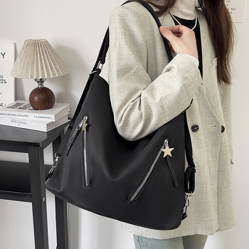 Változatos tote/válltáska/hátizsák, városi egyszerű stílus, Oxford anyag, vízszintes négyzetes forma, cipzáras nyitás, belső zsebek telefonhoz és személyi igazolványhoz