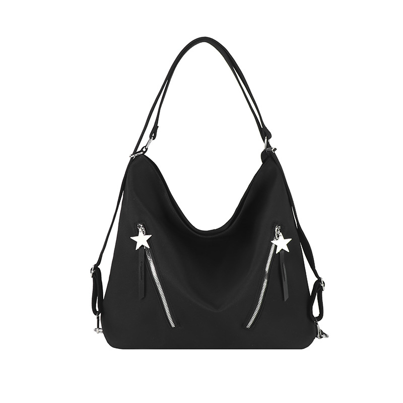 Változatos tote/válltáska/hátizsák, városi egyszerű stílus, Oxford anyag, vízszintes négyzetes forma, cipzáras nyitás, belső zsebek telefonhoz és személyi igazolványhoz