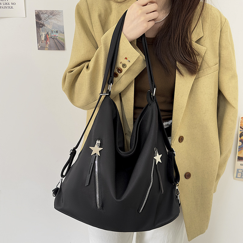 Változatos tote/válltáska/hátizsák, városi egyszerű stílus, Oxford anyag, vízszintes négyzetes forma, cipzáras nyitás, belső zsebek telefonhoz és személyi igazolványhoz