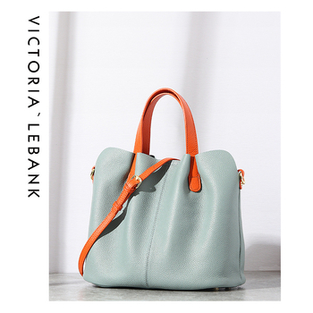 Oubao valódi bőr tote táska zipzáras zárással, kereszttáska/válltáska stílus, marhabőr bélés, nagy kapacitás, 2018 tavasz bevezetés