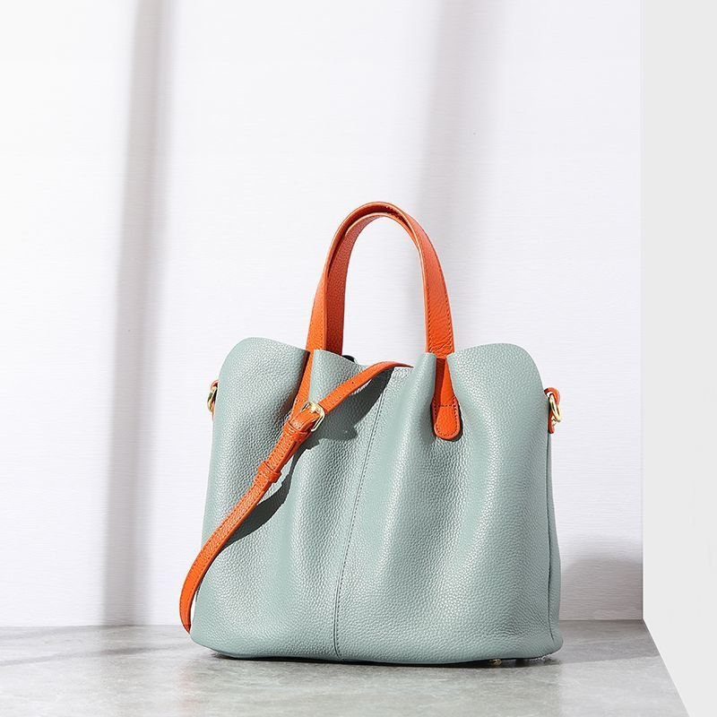 Oubao valódi bőr tote táska zipzáras zárással, kereszttáska/válltáska stílus, marhabőr bélés, nagy kapacitás, 2018 tavasz bevezetés