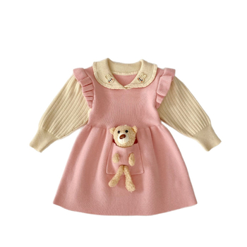 Φόρεμα για νεογέννητα κορίτσια - μακρυμάνικο, Α-γραμμή, 100% βαμβάκι, επένδυση από βαμβάκι