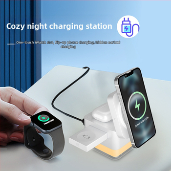 Μαγνητικό ασύρματο φορτιστή 3-σε-1, 15W, συμβατό MagSafe για iPhone, AirPods και Apple Watch