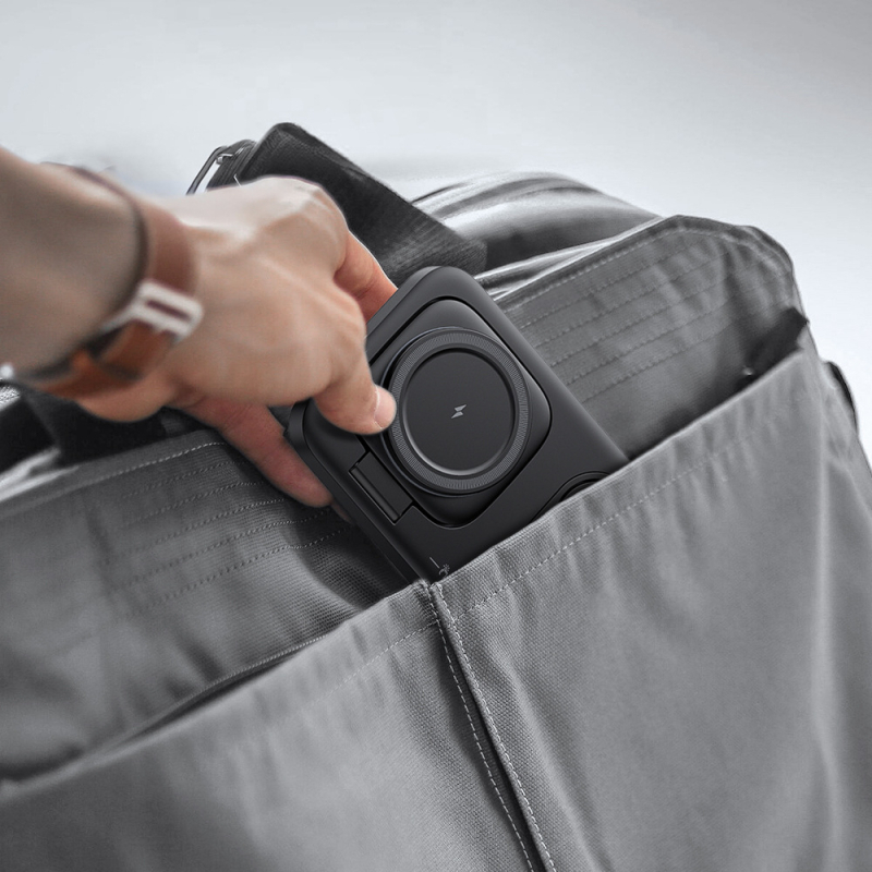 Încărcător wireless 3 în 1 cu suport magnetic pliat pentru iPhone – design telescopic, până la 15W, QC3.0