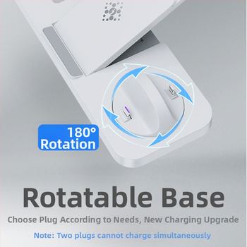 Vineeds Διπλωτός Ασύρματος Φορτιστής Έξι Σε Ένα – 15W QC Γρήγορη Φόρτιση, Πτυσσόμενο Qi Φορτιστής, Μη Μαγνητικός