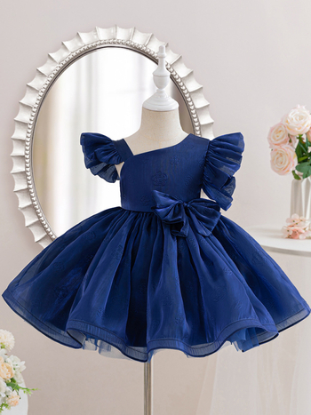 COOLELVES Детска принцеса рокля, къс ръкав, ензимно изпирана полиестерова рокля с подплата, за деца 3–8 години