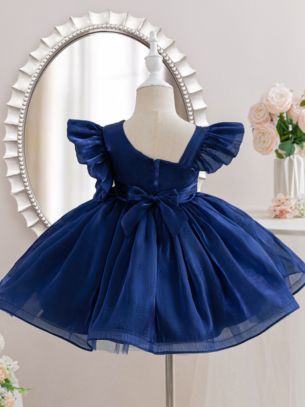 COOLELVES Детска принцеса рокля, къс ръкав, ензимно изпирана полиестерова рокля с подплата, за деца 3–8 години