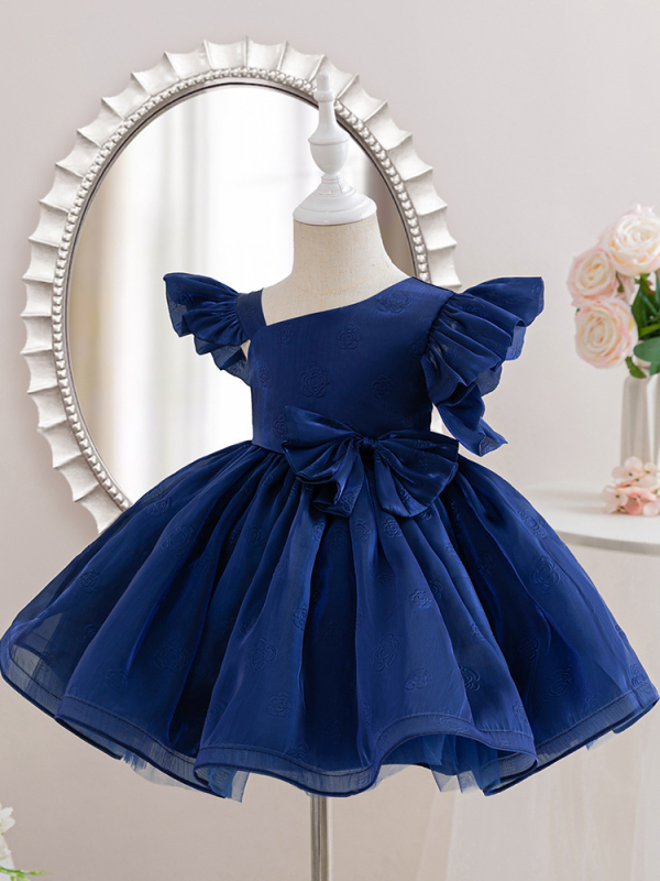 COOLELVES Детска принцеса рокля, къс ръкав, ензимно изпирана полиестерова рокля с подплата, за деца 3–8 години