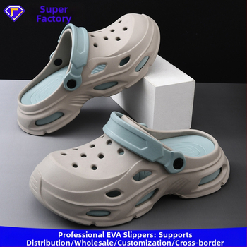 Мъжки ежедневни сандали с дебела EVA подметка, дупчена горна част, EVA стелка, инжекционно формована подметка, лято (Подметка: EVA; Върх: EVA; Стелка: EVA; Подметка: Инжекционно формована; Сезон: Лято)