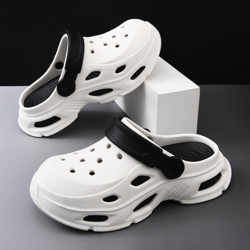 Мъжки ежедневни сандали с дебела EVA подметка, дупчена горна част, EVA стелка, инжекционно формована подметка, лято (Подметка: EVA; Върх: EVA; Стелка: EVA; Подметка: Инжекционно формована; Сезон: Лято)