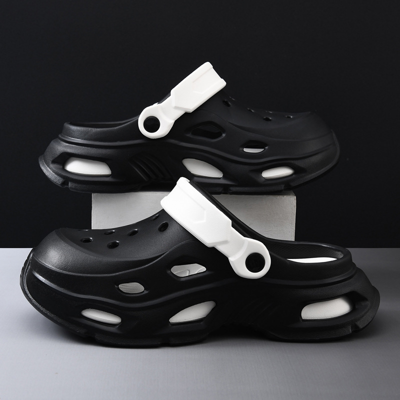 Мъжки ежедневни сандали с дебела EVA подметка, дупчена горна част, EVA стелка, инжекционно формована подметка, лято (Подметка: EVA; Върх: EVA; Стелка: EVA; Подметка: Инжекционно формована; Сезон: Лято)