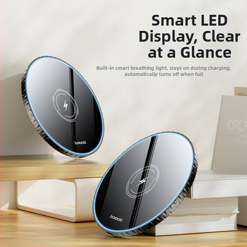 Toocki 3-σε-1 επιτραπέζιος ασύρματος φορτιστής 15W με πρωτόκολλο PD και μαγνητική φόρτιση, για Bluetooth ακουστικά και τη σειρά iPhone 15