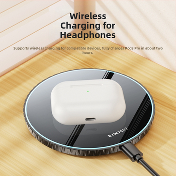 Toocki 3-σε-1 επιτραπέζιος ασύρματος φορτιστής 15W με πρωτόκολλο PD και μαγνητική φόρτιση, για Bluetooth ακουστικά και τη σειρά iPhone 15