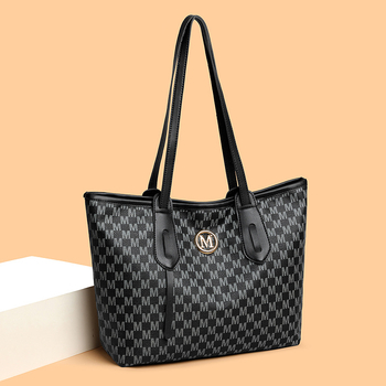 Ice Charm голяма вместимост PU рамо‑чанта/тоут, уличен стил, цип, хоризонтална квадратна форма, полиестерна подплата