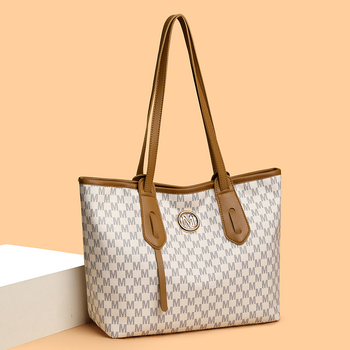 Ice Charm голяма вместимост PU рамо‑чанта/тоут, уличен стил, цип, хоризонтална квадратна форма, полиестерна подплата