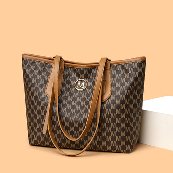 Ice Charm голяма вместимост PU рамо‑чанта/тоут, уличен стил, цип, хоризонтална квадратна форма, полиестерна подплата