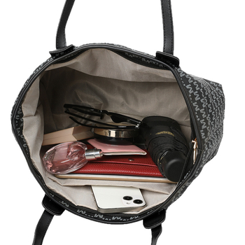 Ice Charm голяма вместимост PU рамо‑чанта/тоут, уличен стил, цип, хоризонтална квадратна форма, полиестерна подплата