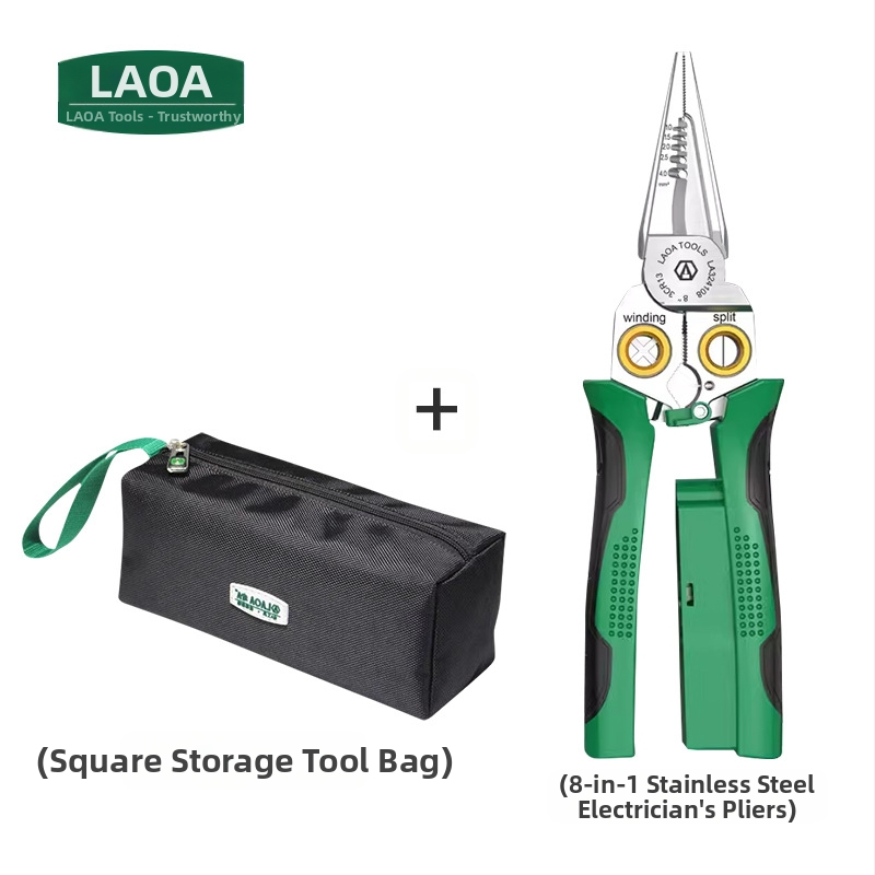 8-u-1 električarske kliješta s mjerenjem napona, skidanje izolacije, rezanje vodiča i krimpanje