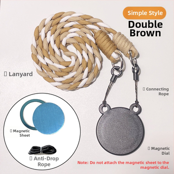 Телефонна висулка с магнитен държател – двуцветен дизайн, MagSafe съвместим, тъкан шнур за носене на врата и кръстосано презрамване