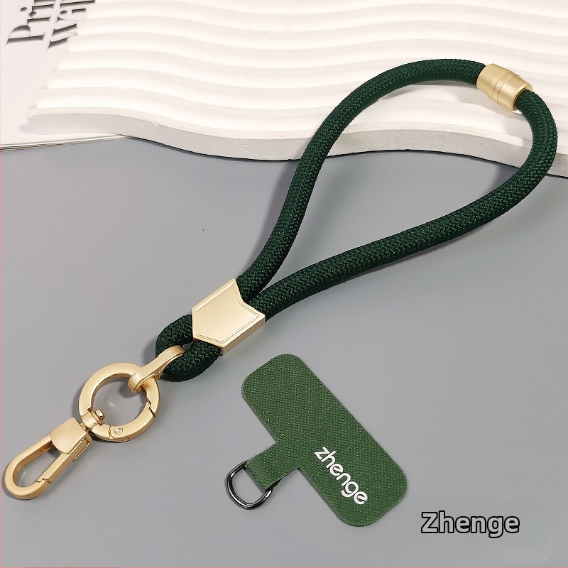 Jane grids Telefonų laikiklis, reguliuojamas riešo dirželis, trumpas pintas virvė, geometrinis pakabukas, daugiafunkcinis lauko aksesuaras