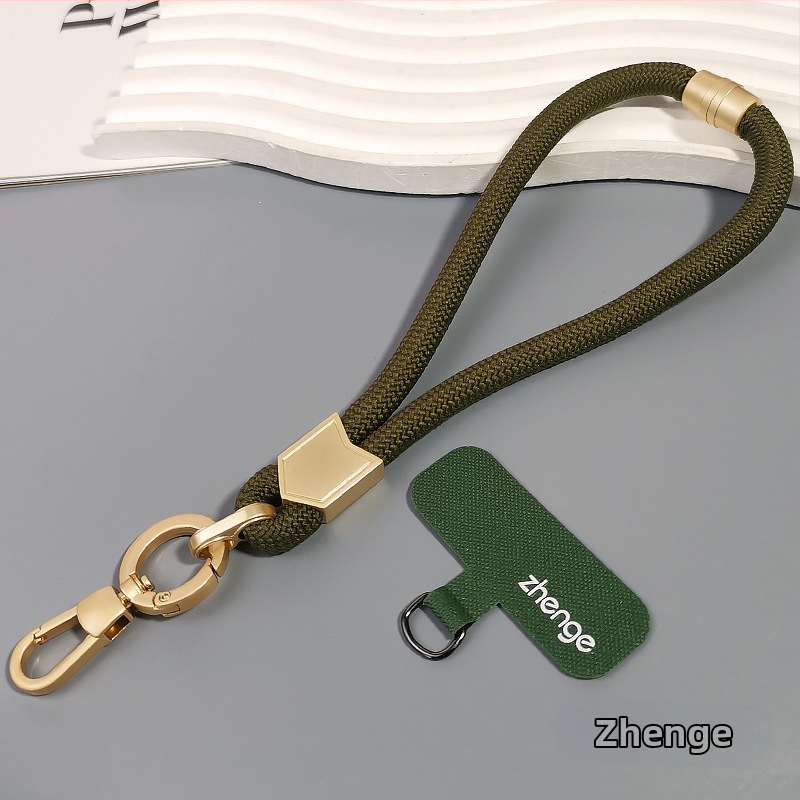 Jane grids Telefonų laikiklis, reguliuojamas riešo dirželis, trumpas pintas virvė, geometrinis pakabukas, daugiafunkcinis lauko aksesuaras