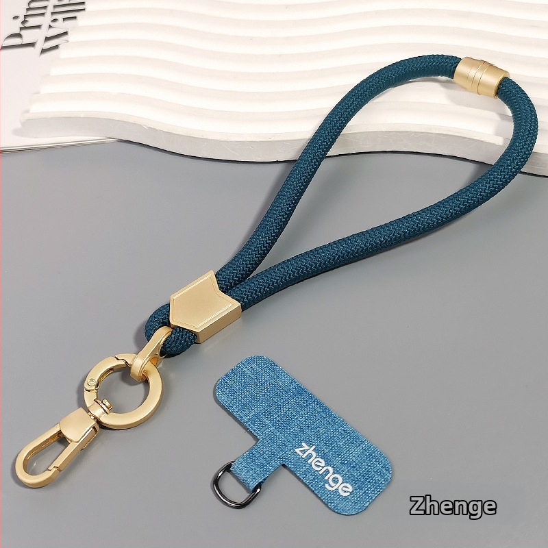 Jane grids Telefonų laikiklis, reguliuojamas riešo dirželis, trumpas pintas virvė, geometrinis pakabukas, daugiafunkcinis lauko aksesuaras