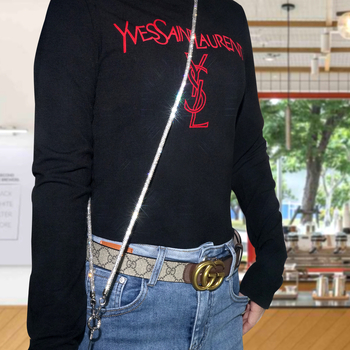 Телефонна каишка, PU материал, ръчна изработка, въже от високоеластичен памук, метална катарама, марка Blo bao