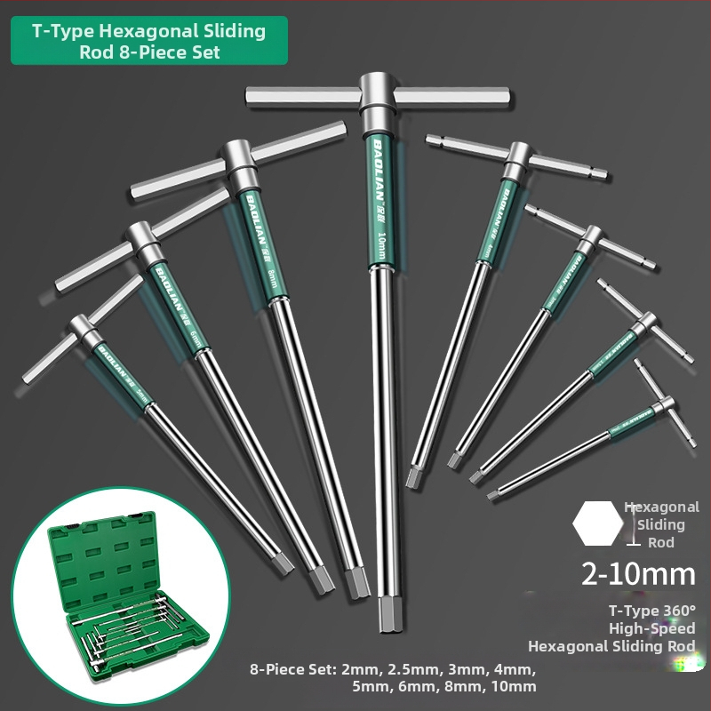 Т-образен високоскоростен шестостенен вложков гаечен ключ