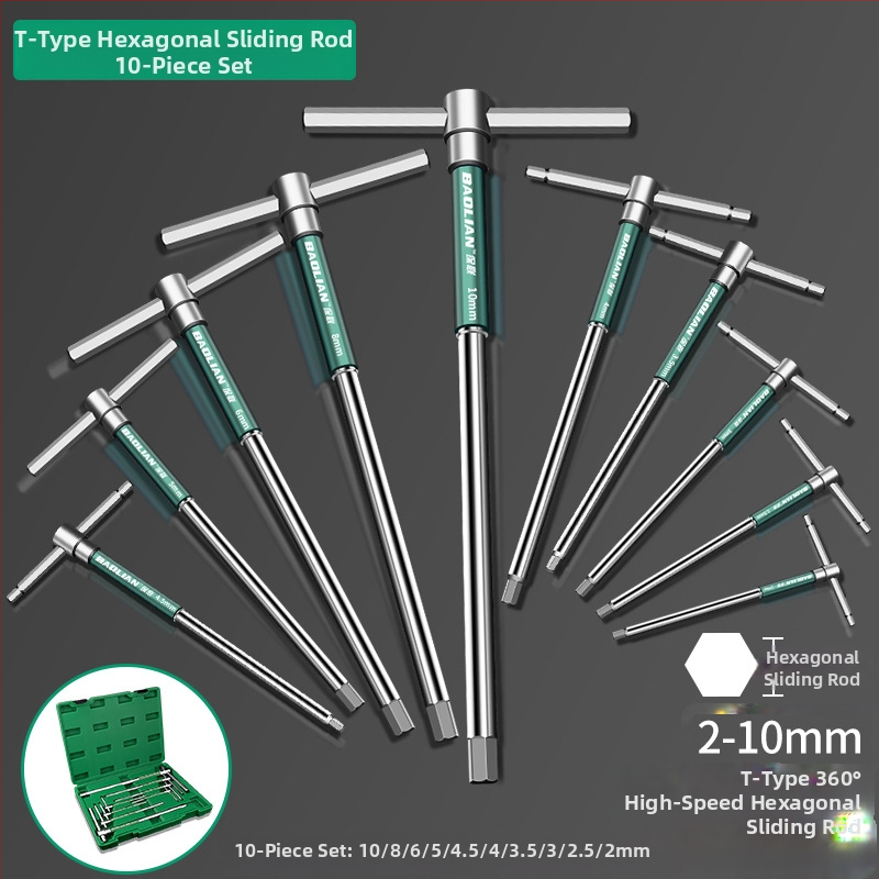 Т-образен високоскоростен шестостенен вложков гаечен ключ