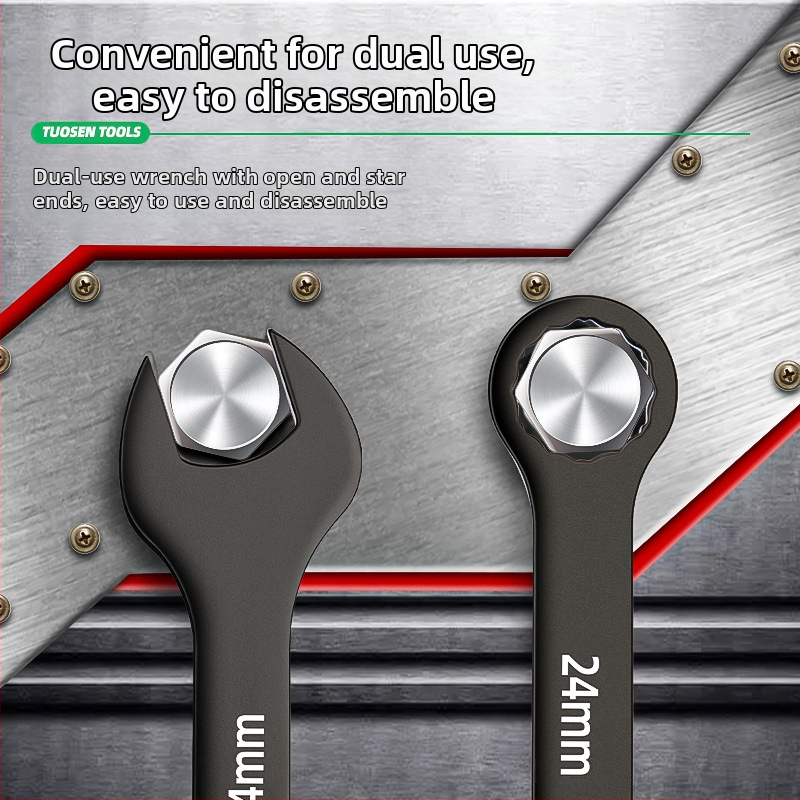 Automobilių remonto kombinuotas raktas, XTUOSEN, aukštos anglies plienas, Blacken danga