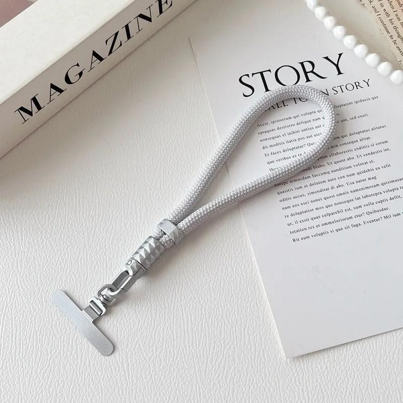 Șnur pentru telefon din poliester, cu cataramă metalică, țesut, Cod produs 011