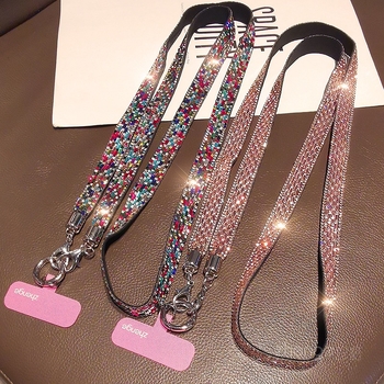 Moteriška telefono pakabukas su deimantiniais blizgučiais, geometrinis pakabukas, daugiafunkcinis