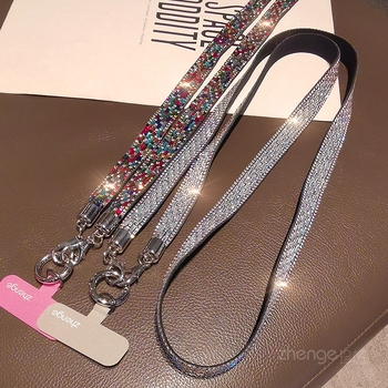 Moteriška telefono pakabukas su deimantiniais blizgučiais, geometrinis pakabukas, daugiafunkcinis