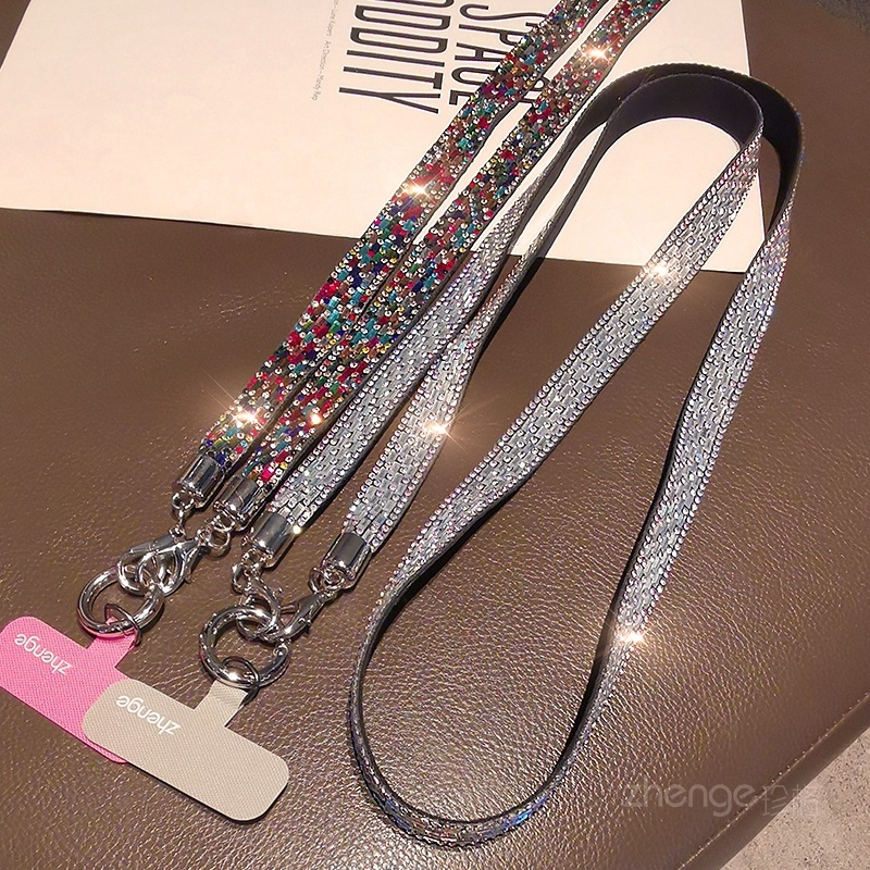 Moteriška telefono pakabukas su deimantiniais blizgučiais, geometrinis pakabukas, daugiafunkcinis