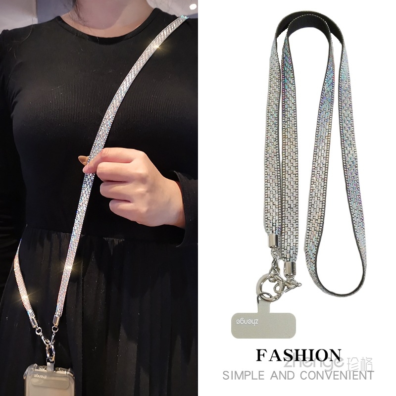 Moteriška telefono pakabukas su deimantiniais blizgučiais, geometrinis pakabukas, daugiafunkcinis