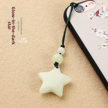 Φωτεινός λίθος φρουρός άστρο – κολιέ-αλυσίδα για κινητό, unisex στυλ ζευγαριού, μοντέρνος μινιμαλισμός