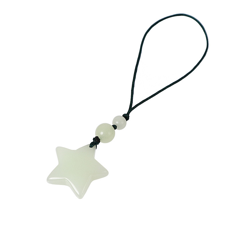 Fényes kő védő csillag – telefonhurok medál, uniszex pár stílus, modern minimalista