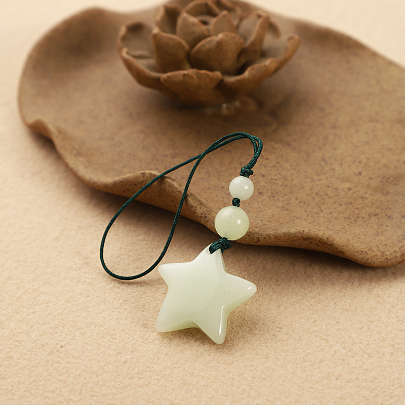 Fényes kő védő csillag – telefonhurok medál, uniszex pár stílus, modern minimalista